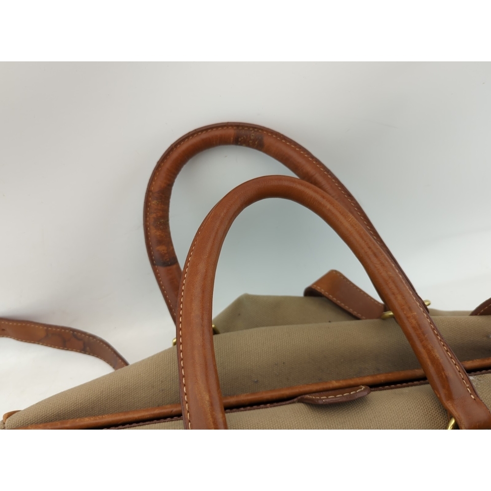 BROOKS BROTHERS Bag Canvas Leather Duffle Weekender Whiskey Brown - Picture 5 of 10